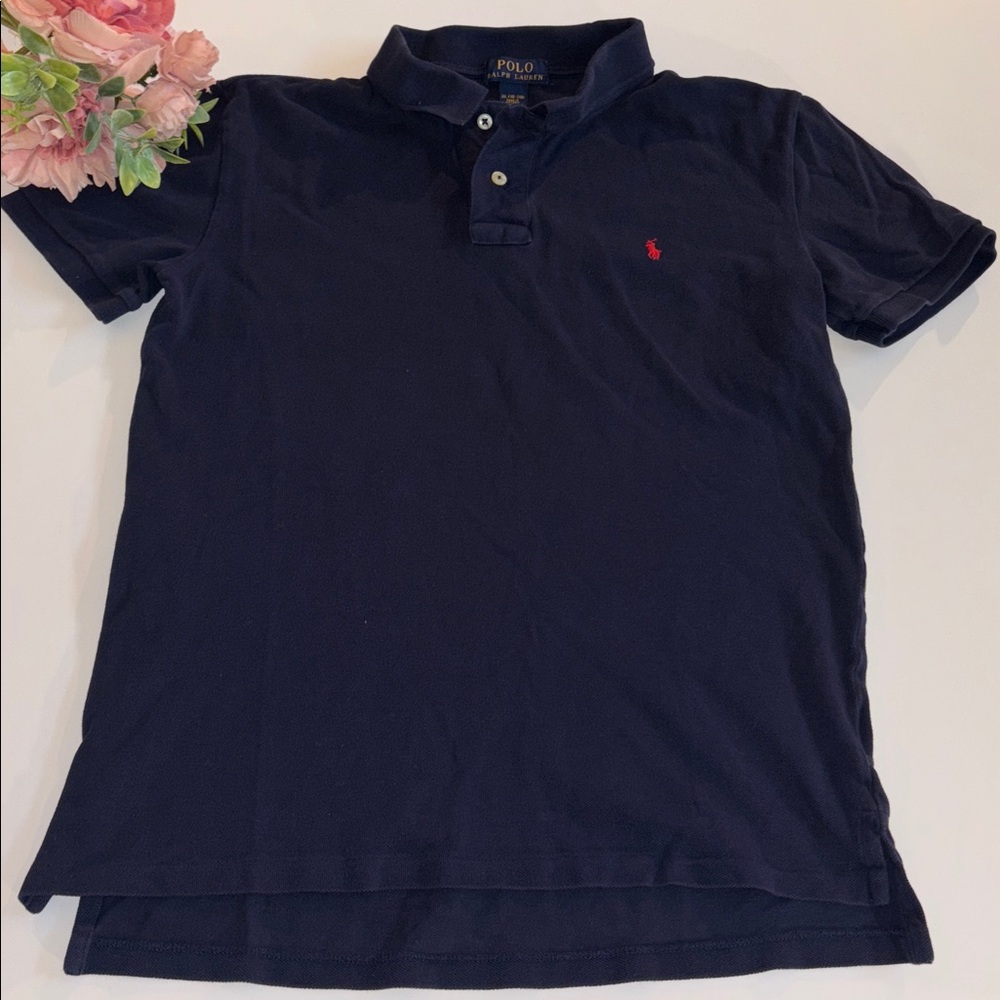 Polo Ralph Lauren Boys XL NAVY Blue Polo Shirt Worn look Polo Ralph Lauren